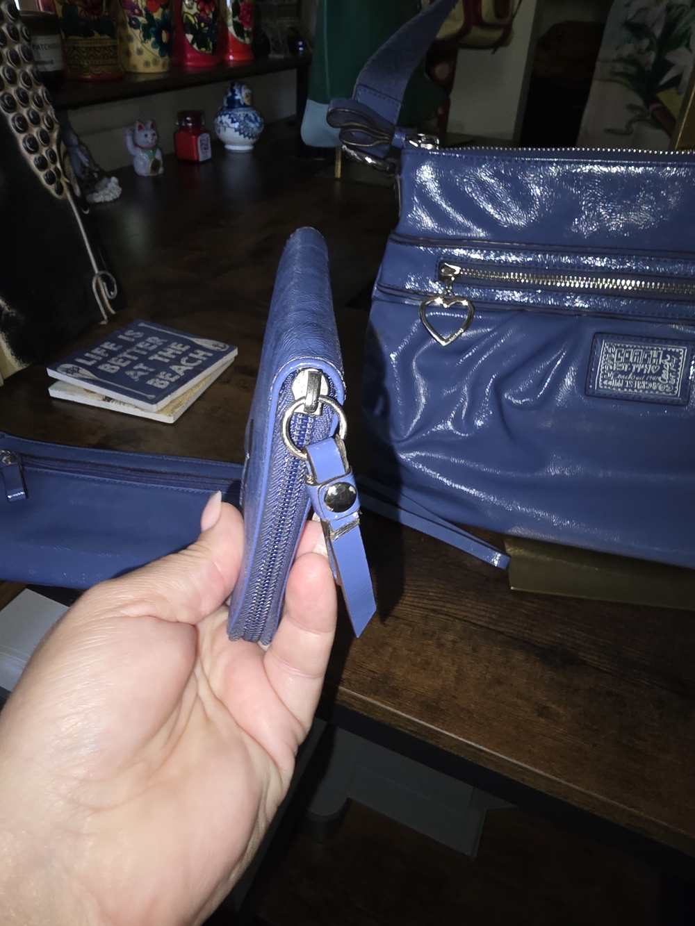 Coach Poppy Lavender Crossbody Bag with Wristlet And Wallet Combo - Picture 6 of 14